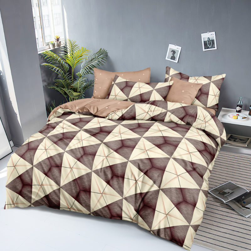 6-dijelni Queen Size pamučni set posteljine s tiskom | Navlaka za poplun, plahta i 4 jastučnice